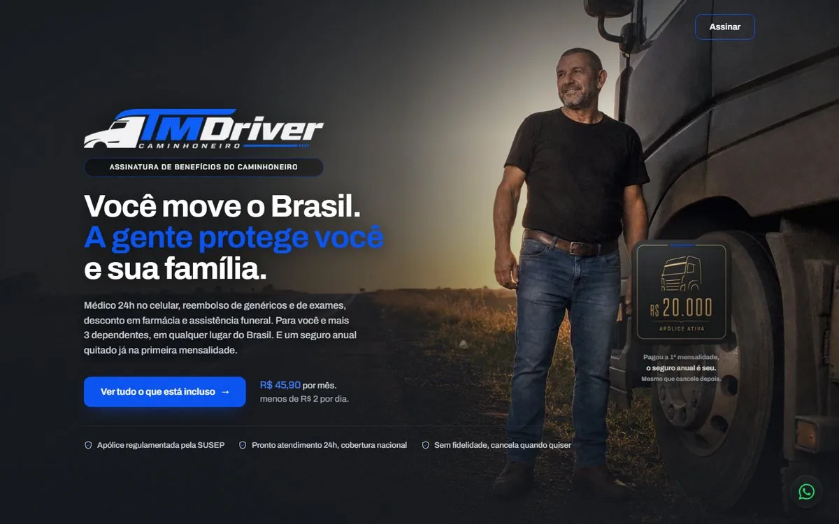 Do anúncio ao aplicativo do assinante. TMDriver, Apps